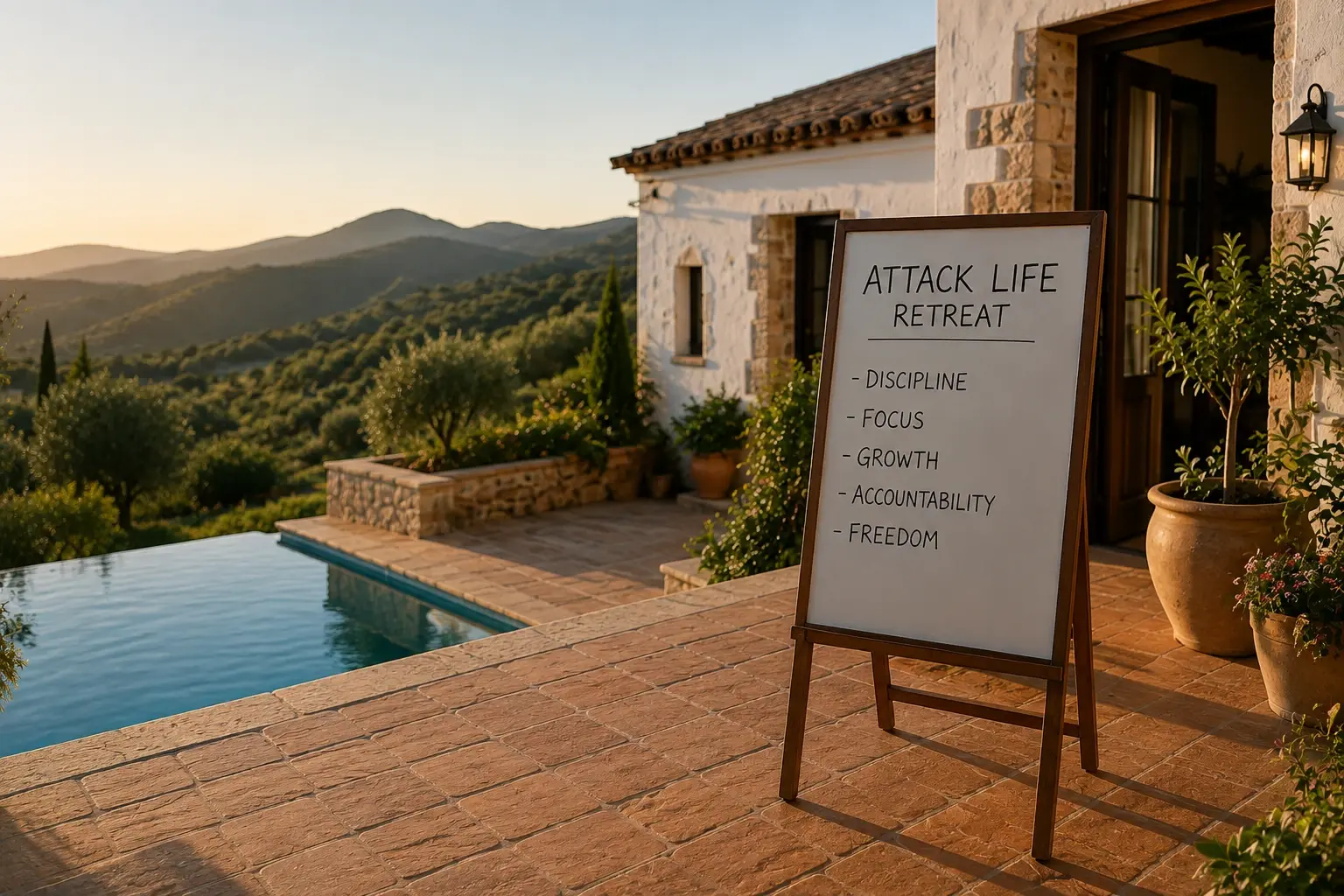 A retreat evening around a fire pit in the desert